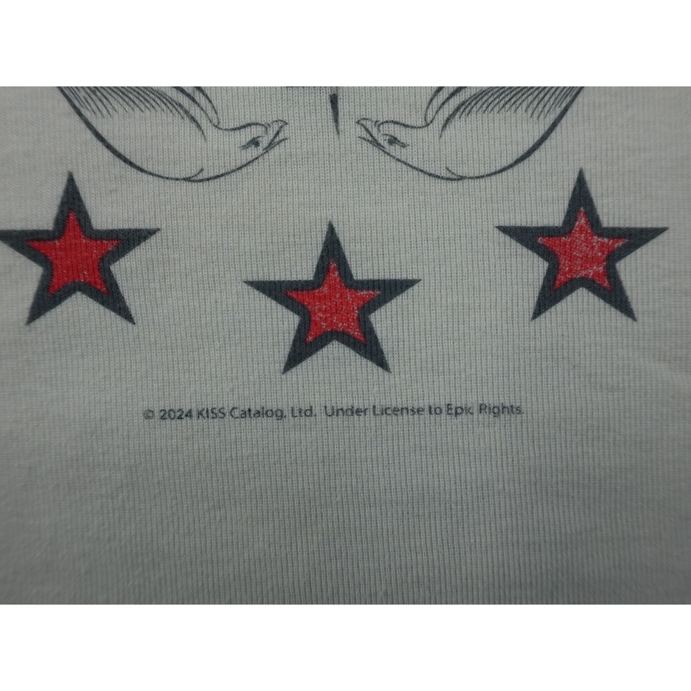 The Vinyl Icons KISS Ringer T-Shirt Womens Small Cream Good Spirit of 76 Graphic - Picture 4 of 9